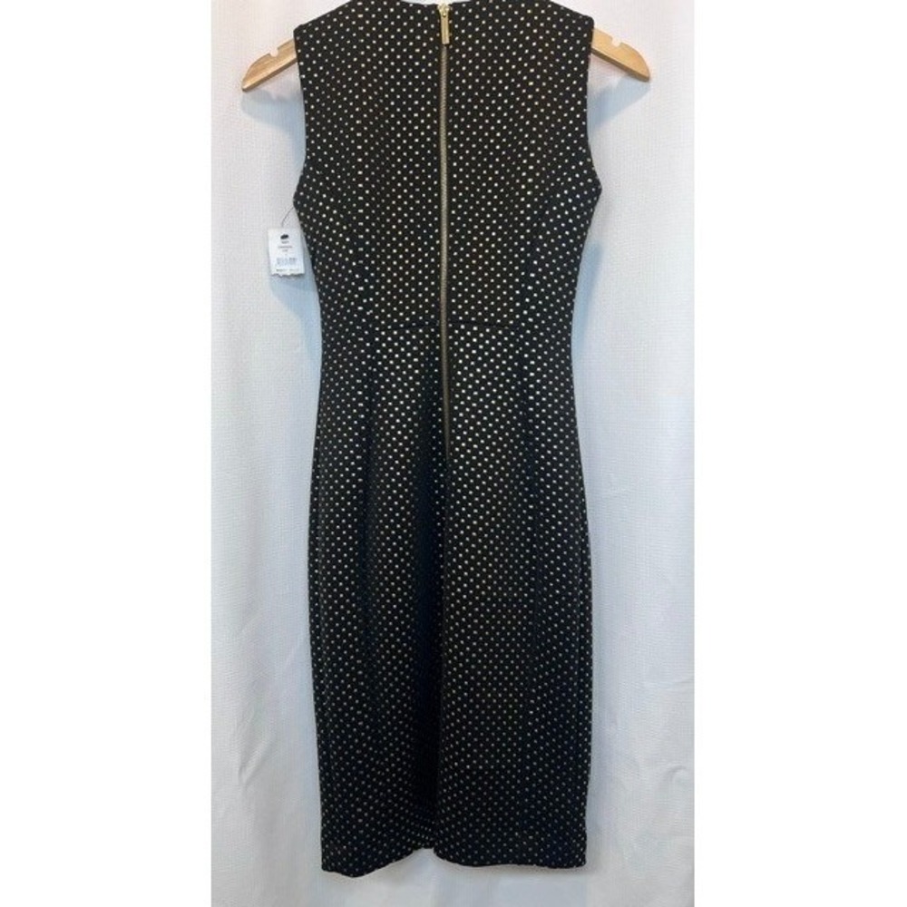 NWT Timeless Sophistication Gold Stud Calvin Klein Cocktail Midi Sheath Dress 2 - Picture 4 of 14
